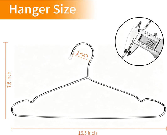 TIMMY 40 Pack Stainless Steel Wire Clothes Hangers, 16.5 in, Silver