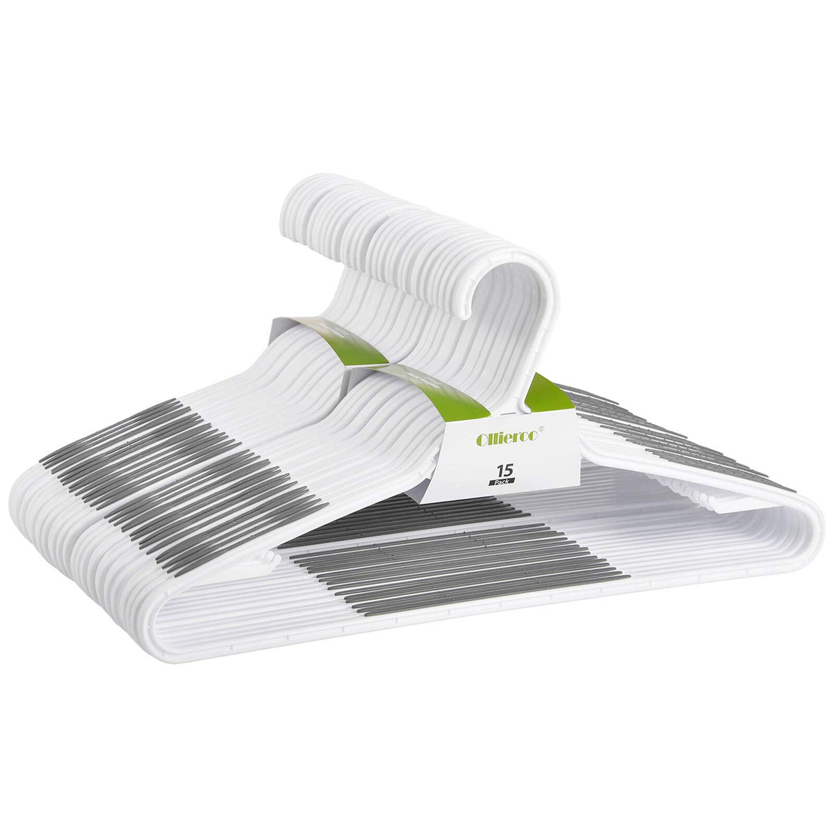 Plastic Clothes Hangers 30 Pack, Non Slip Coat Hanger Grey