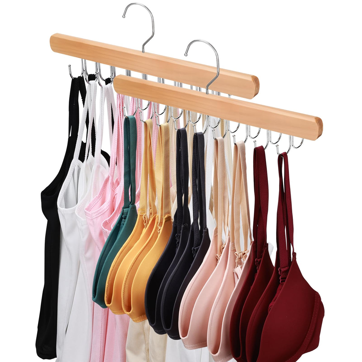 NECAMOCU 2 Pack Bra Hanger for Closet Organizer, Premium Tank Top Hangers