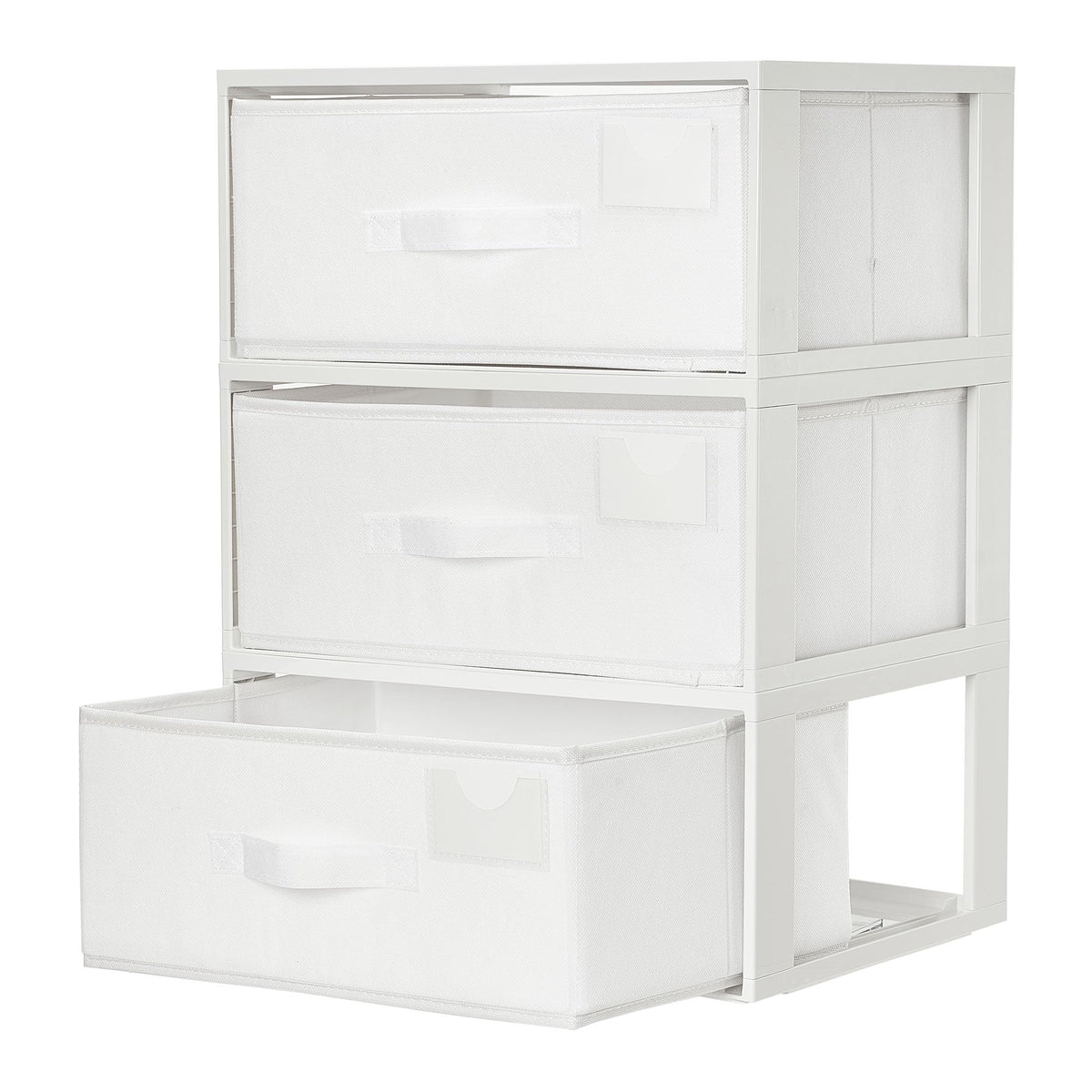Vtopmart 2 Pack Closet Drawer Organizer, Stackable Fabric Drawers, White