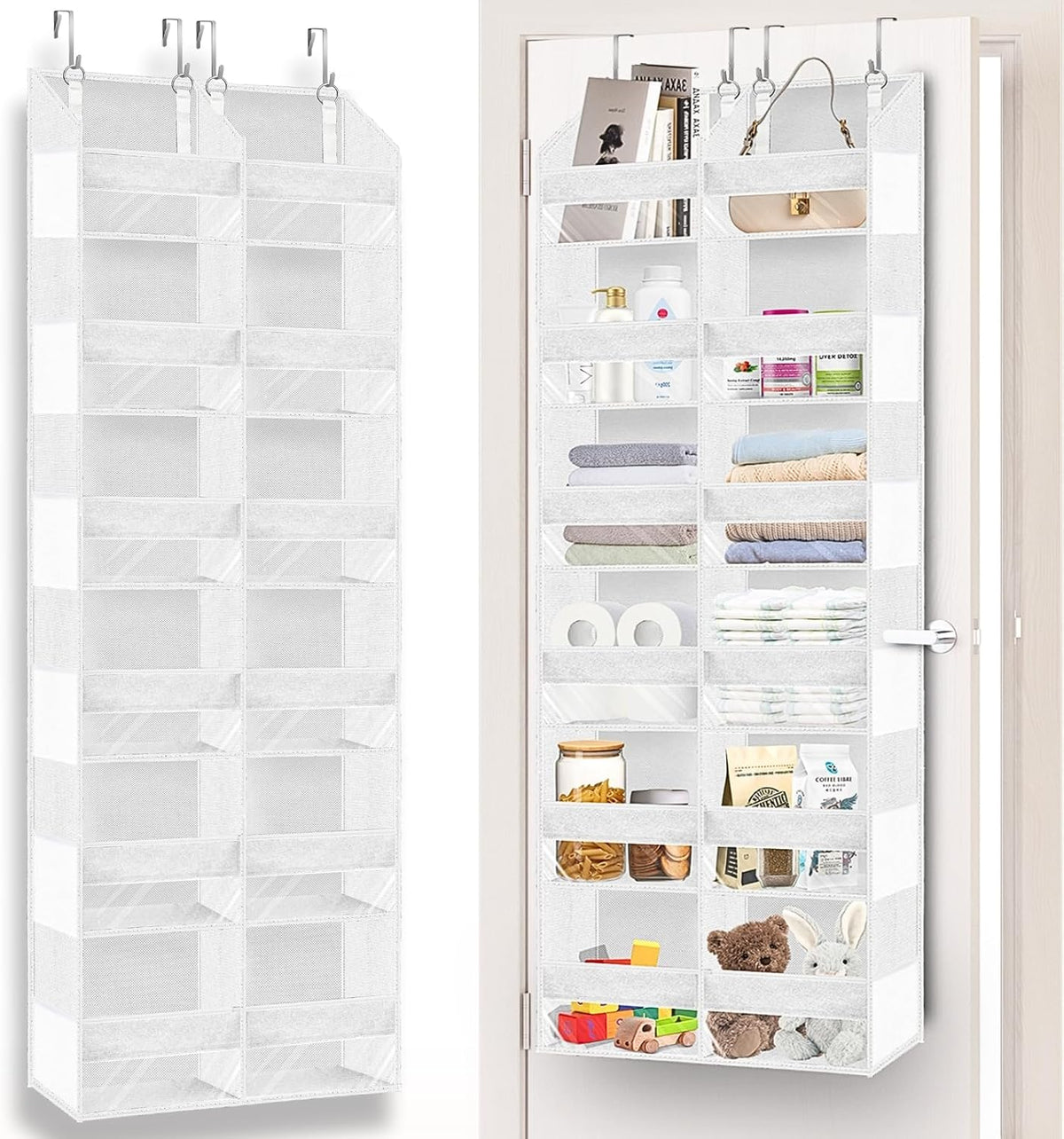 Ofiray-home 5-Tier Over Door Organizer, 10-Compartment Wide Storage Rack