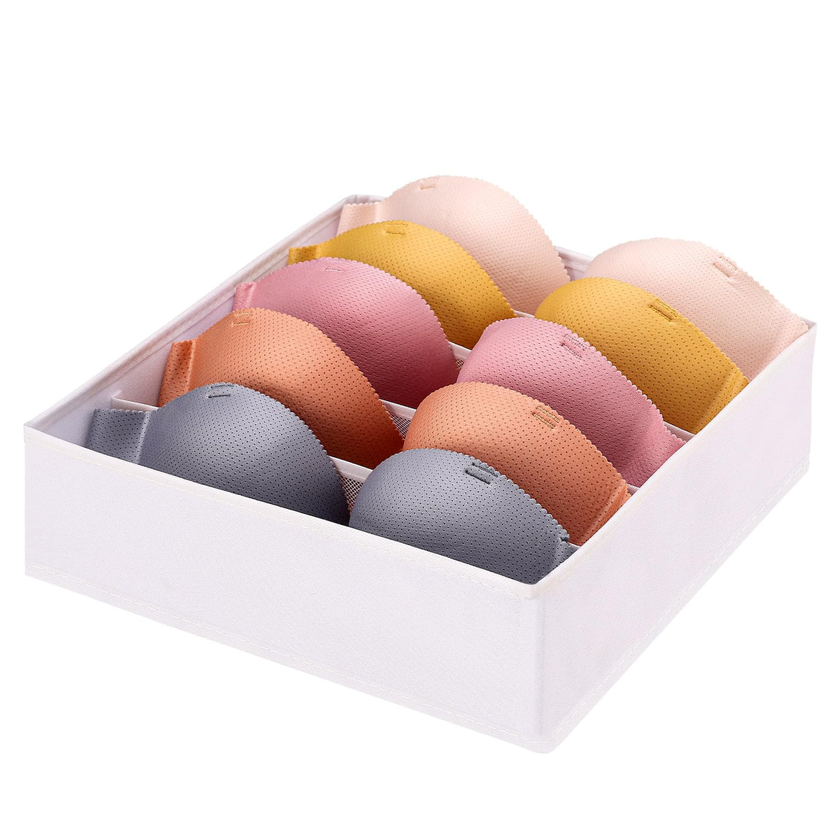 Drawer under Cabinet Clothes Organizer 5 Cell Foldable Storage Cubes Underwear Drawer Organizer Dividers Storage Boxes for Bra, Underwear(Grey)