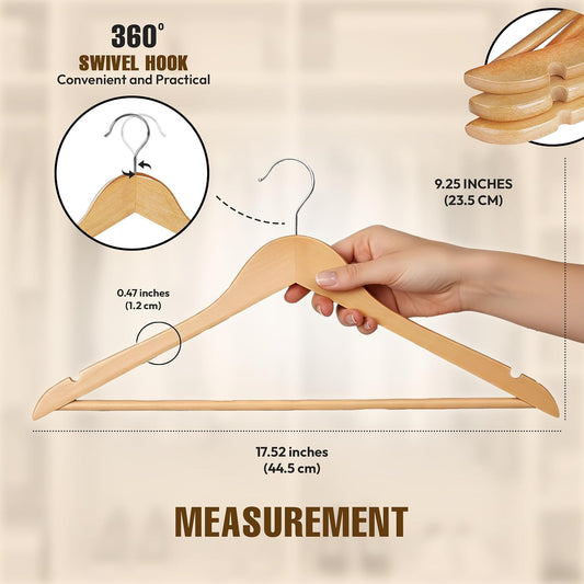 Utopia Home Wooden Hangers 90 Pack – Slim Suit Hangers Natural