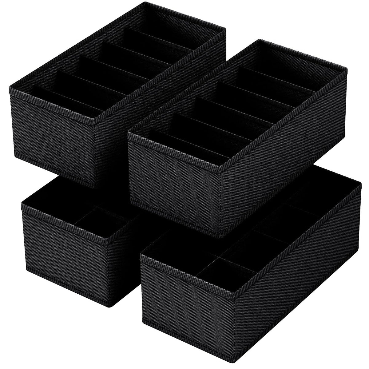 4 PACK Sock Underwear Drawer Organizer Dividers, Collapsible Cabinet Closet Storage Boxes for Clothes, Socks, Lingerie, Underwear, Tie, Belt,Bedroomedroom