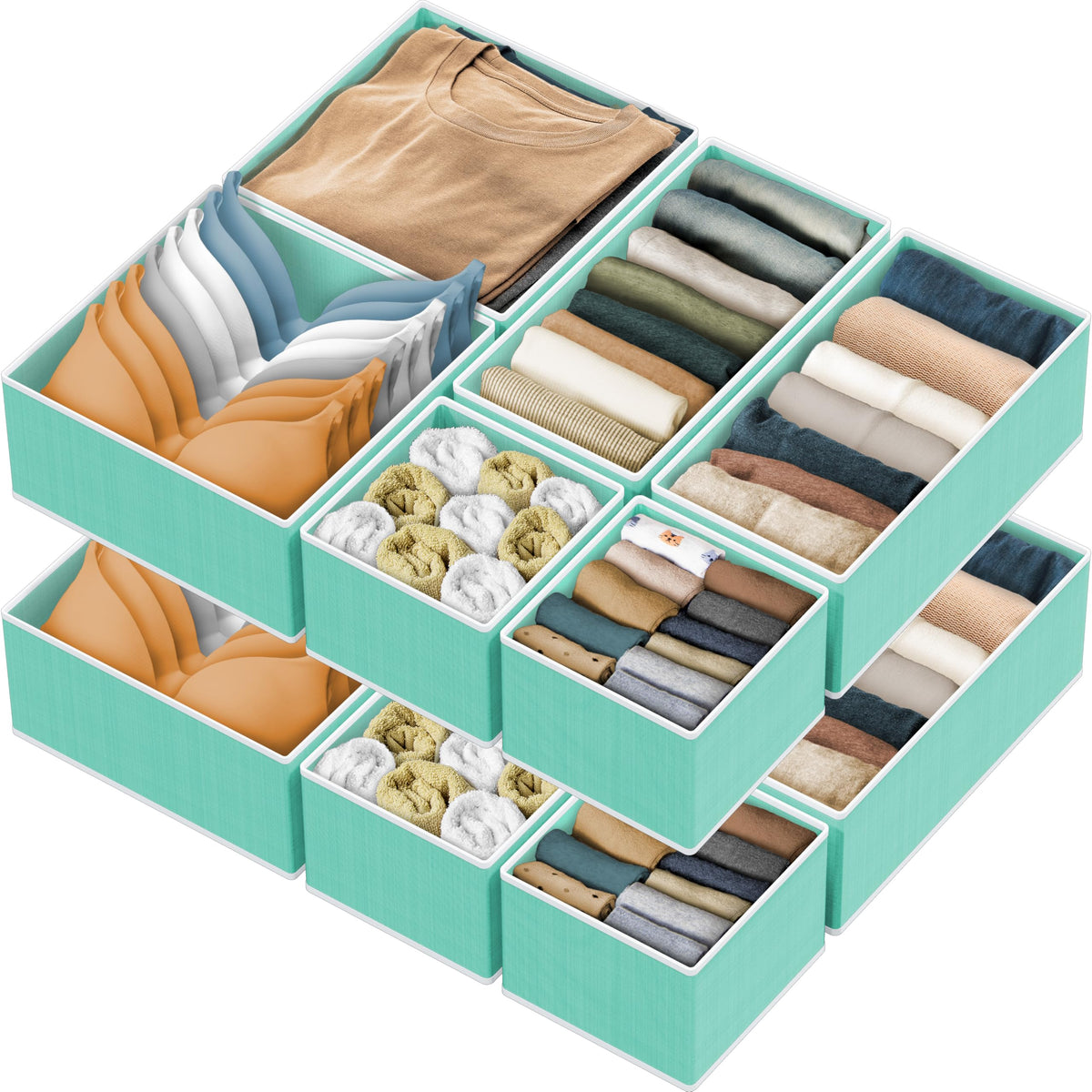 Simple Houseware Underwear Drawer Organizer, Set of 4, Gray