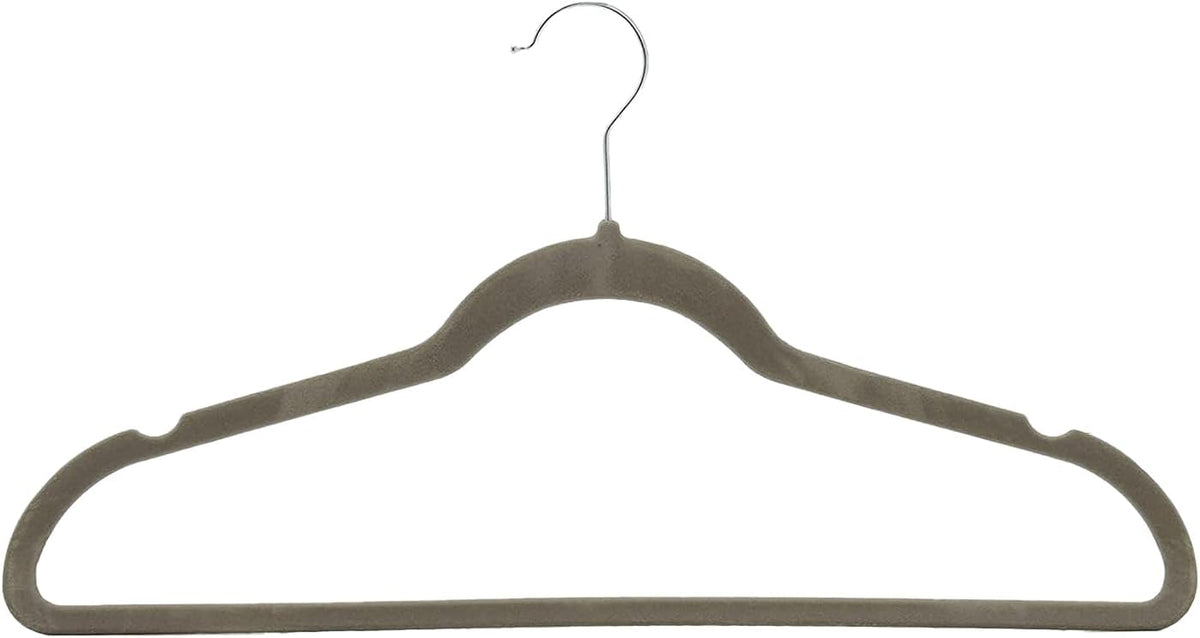 Amazon Basics Slim Velvet Non-Slip Space Saving Suit Clothes Hangers, Sturdy Metal, Gray/Silver, 30-Pack