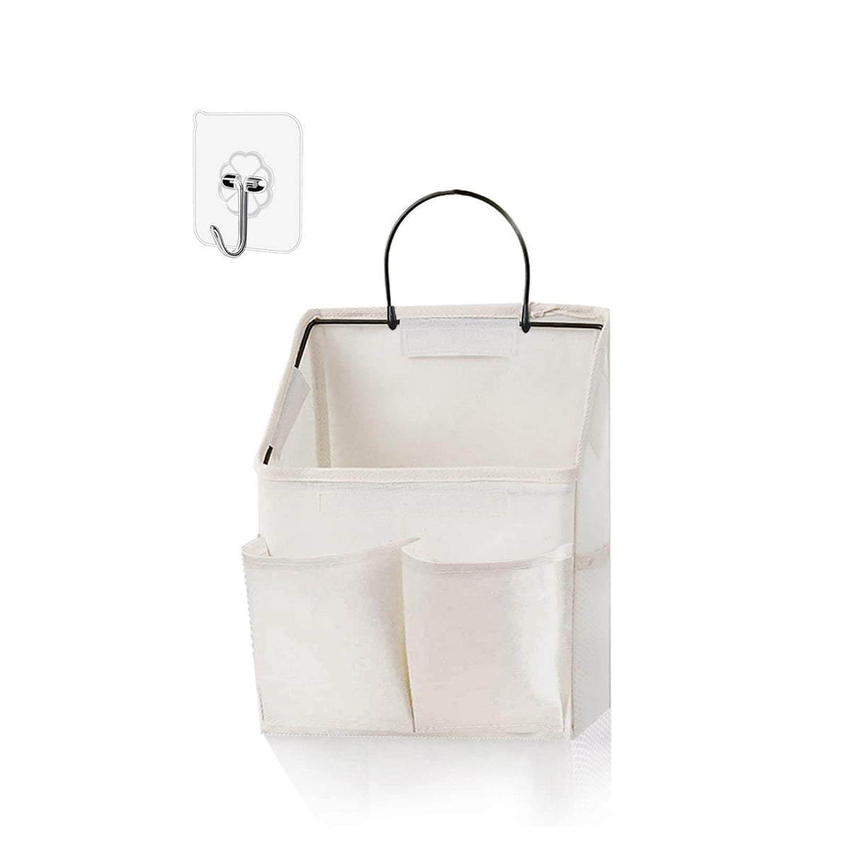 2 Pack Wall Hanging Storage Bag,Wall Hanging Organizer with Pockets, Hanging storage basket for Dormitory Bathroom Bedroom (Grey-upgraded)