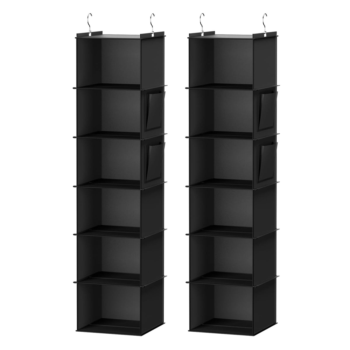 YOUDENOVA Hanging Closet Organizer and Storage, 6-Shelf, 2 Packs, Grey