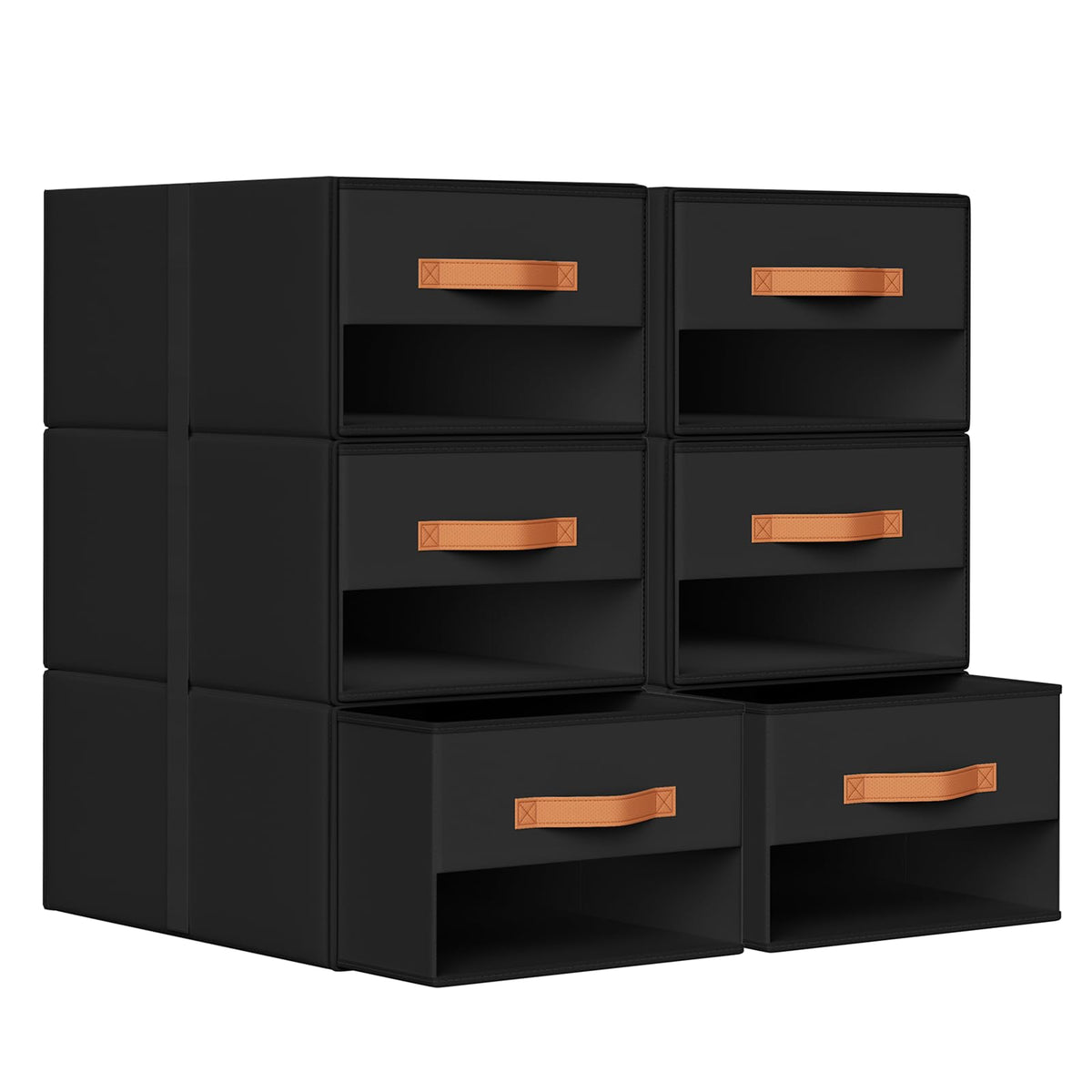 DIMJ Closet Organizers and Storage - Fabric Bins with Drawers for Closet Foldable Clothes Organizers with Clear Window, Stackable Storage Drawers Units for Bedroom, Living Room, 4-Pack, Grey