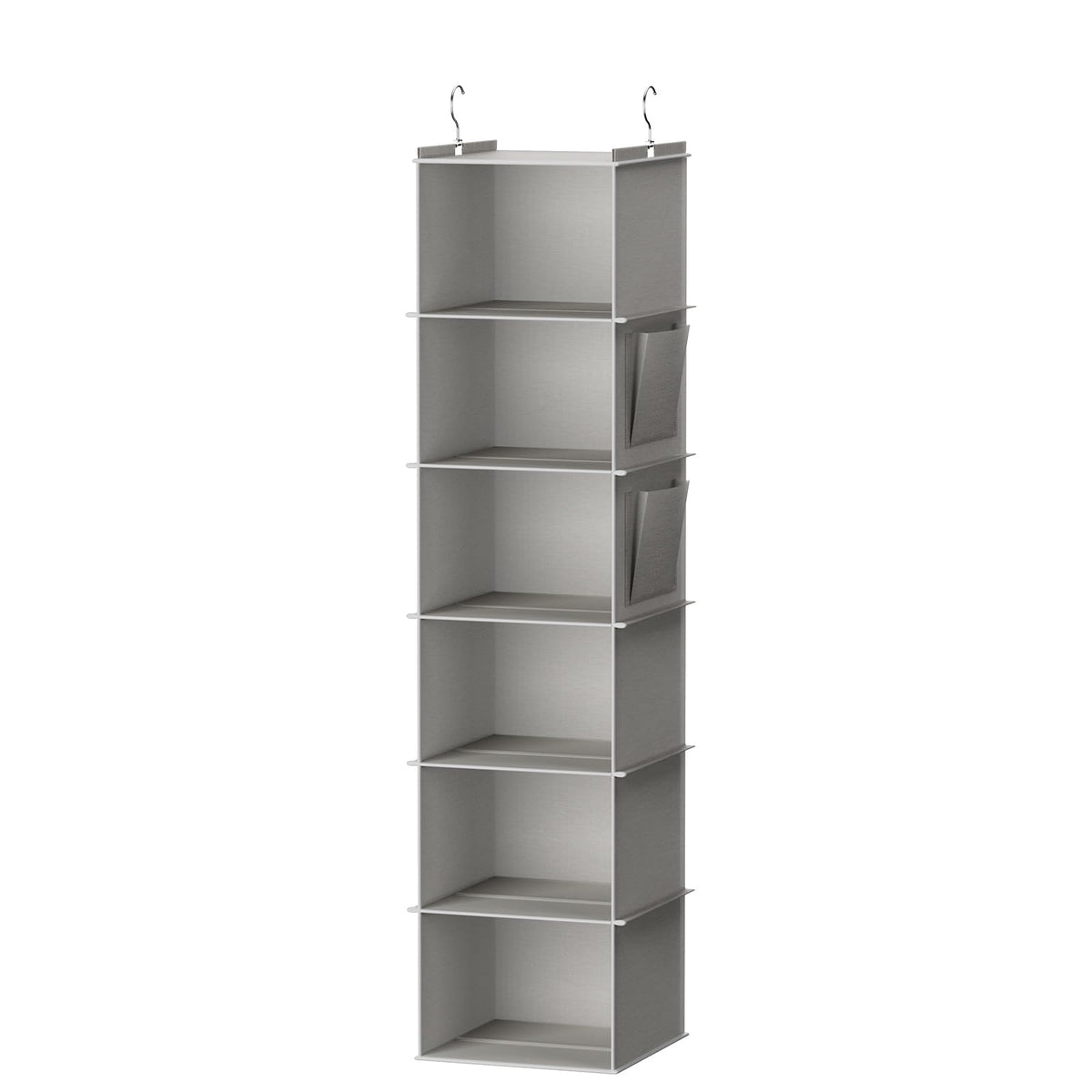 YOUDENOVA Hanging Closet Organizer and Storage, 6-Shelf, 2 Packs, Grey