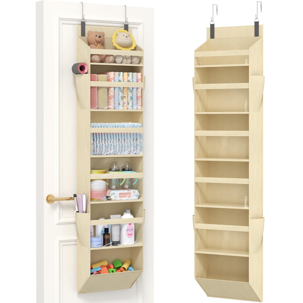Lifewit 1 Pack Over the Door Organizer 5 Section Hanging Storage, Dark Gray