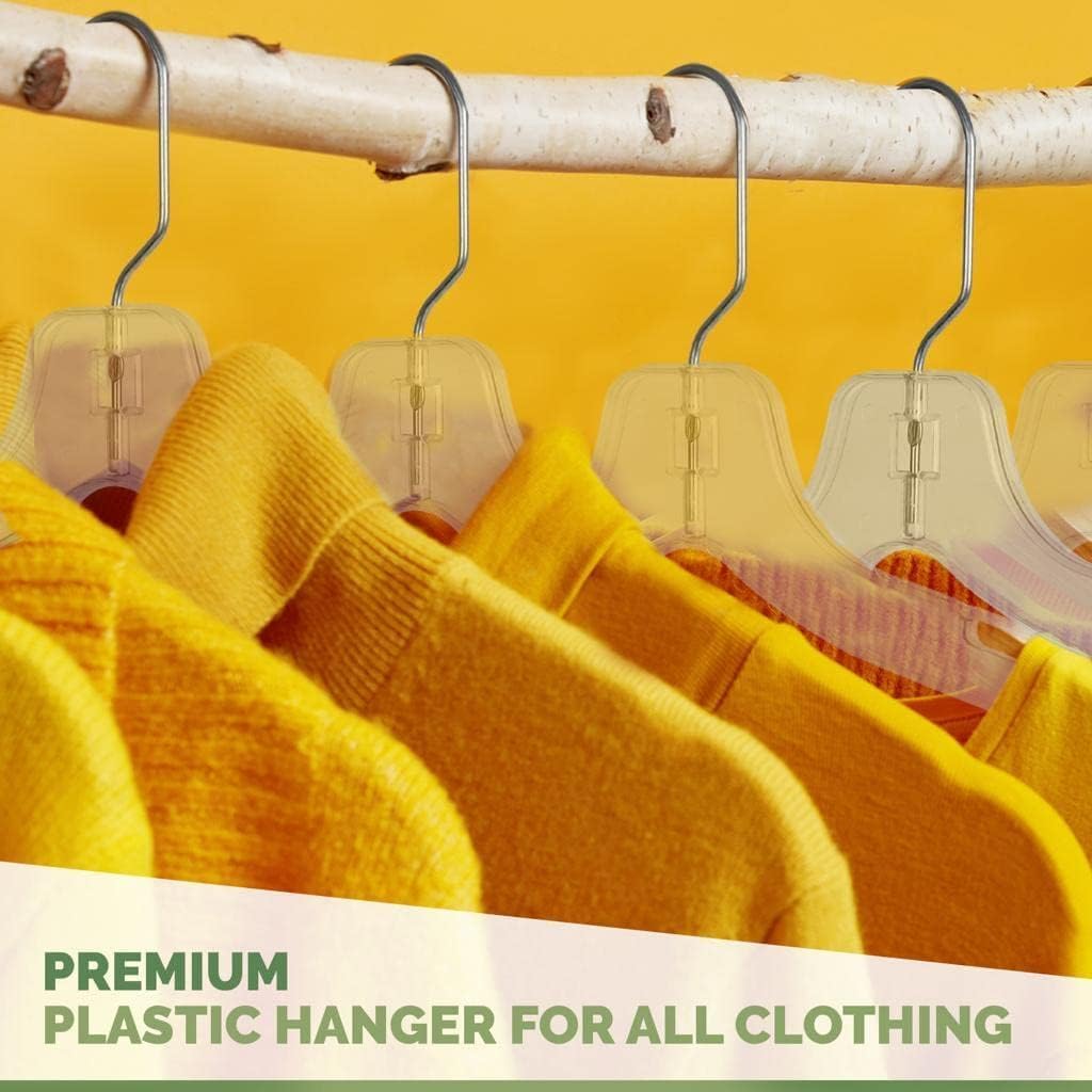 DEILSY™ Clear Plastic Hangers 12 Pack Durable Plastic Shirt Hangers