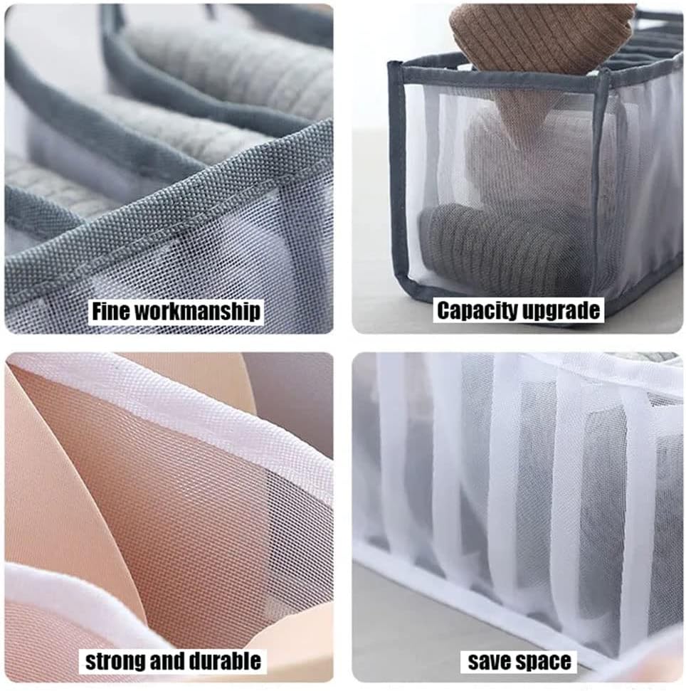 Clothing Storage Set for Socks, Underwear,Ties, Black, 3PCS