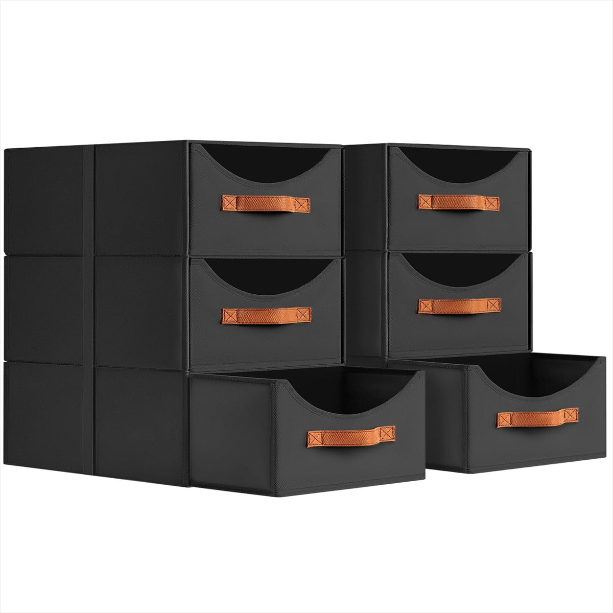 Homsorout Stackable Storage Drawers - Collapsible Storage Bins with Drawers, 4 Pack Closet Shelf Organizer Basket, Fabric Pull Out Organizer for Bedroom, Living Room, Dorm, Beige