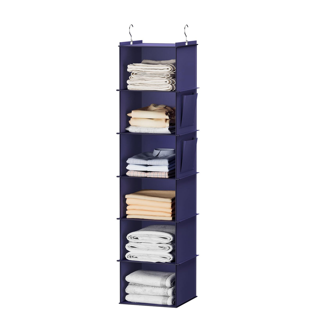 YOUDENOVA Hanging Closet Organizer and Storage, 6-Shelf, 2 Packs, Grey