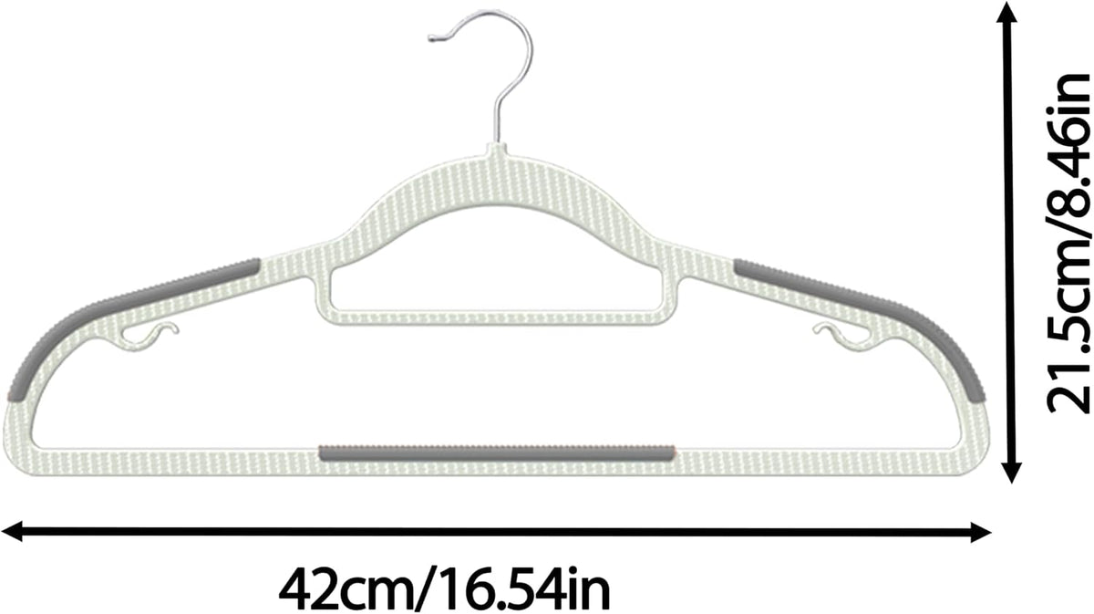 60 Pack Heavy Duty Plastic Hangers, Non Slip Clothes Hangers with Rubber Pads and 360° Hook - Thin Space Saving Hanger, Closet Organizer for Shirt, Pants, Suit, Skirt,Coat - Gray