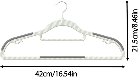 60 Pack Heavy Duty Plastic Hangers, Non Slip Clothes Hangers with Rubber Pads and 360° Hook - Thin Space Saving Hanger, Closet Organizer for Shirt, Pants, Suit, Skirt,Coat - Gray