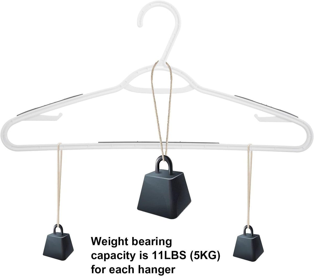 Plastic Clothes Hangers 30 Pack, Non Slip Coat Hanger Grey