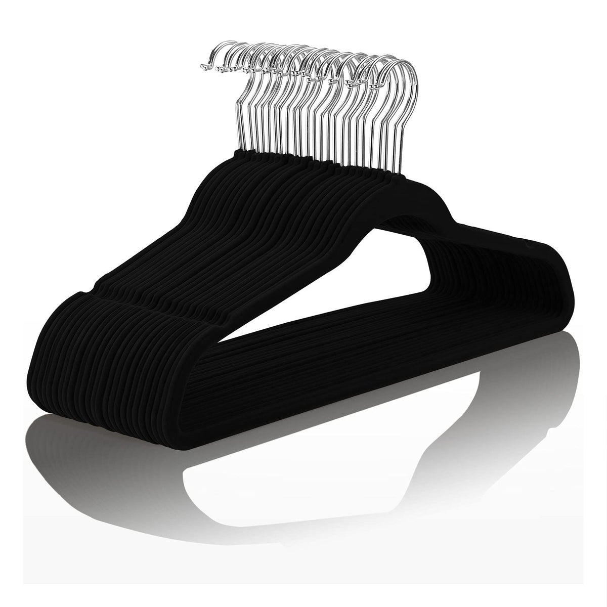 MIZGI Premium Velvet Hangers Pack 60 Pcs Heavyduty - Non Slip Slimline - Velvet Suit Hangers White - Gold Hooks,Space Saving Clothes Hangers