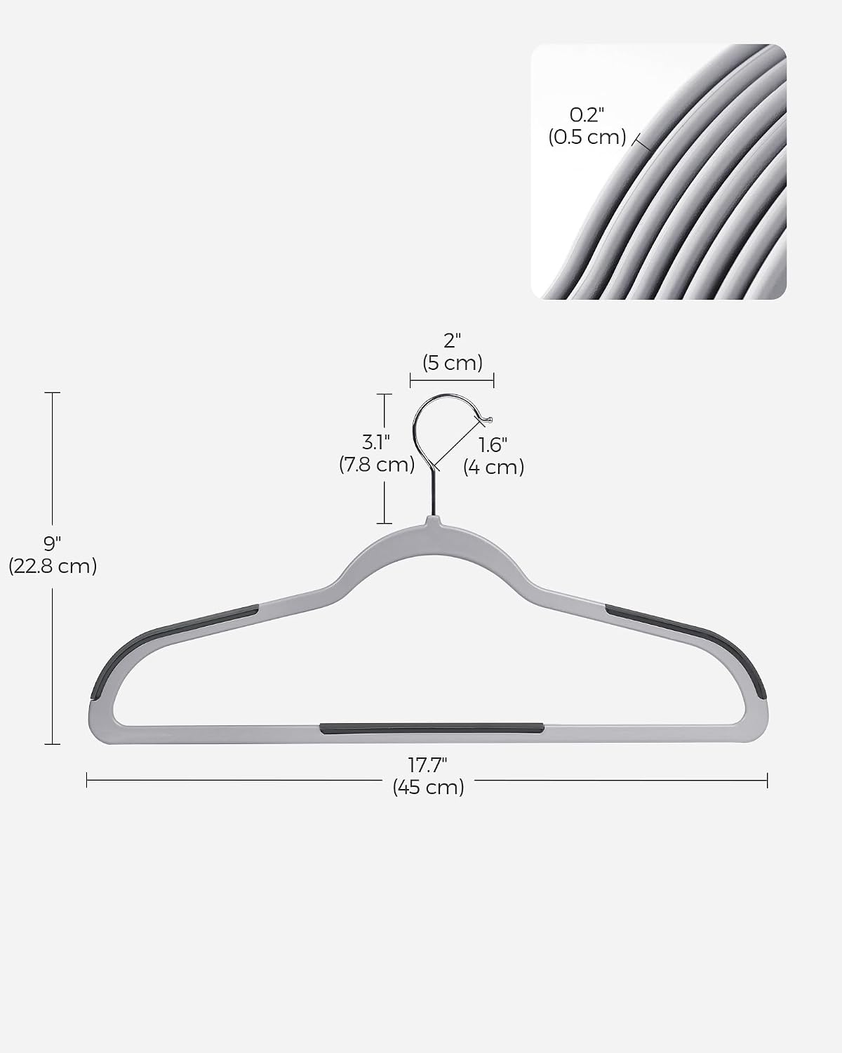 SONGMICS Plastic Clothes Hangers, Pack of 60, Space-Saving