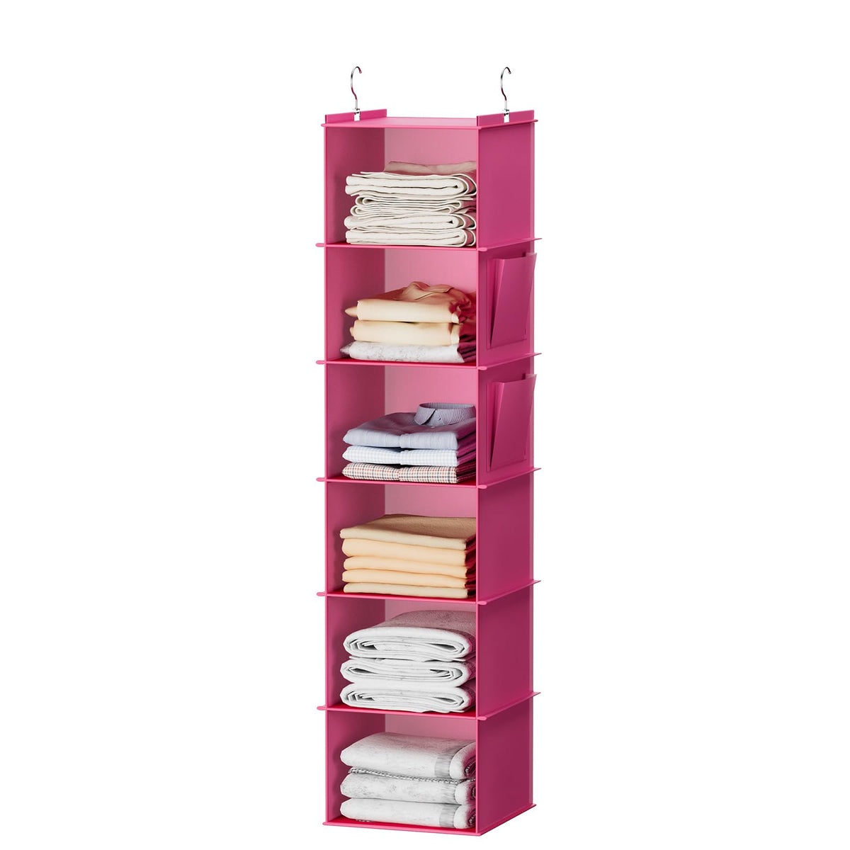 YOUDENOVA Hanging Closet Organizer and Storage, 6-Shelf, 2 Packs, Grey