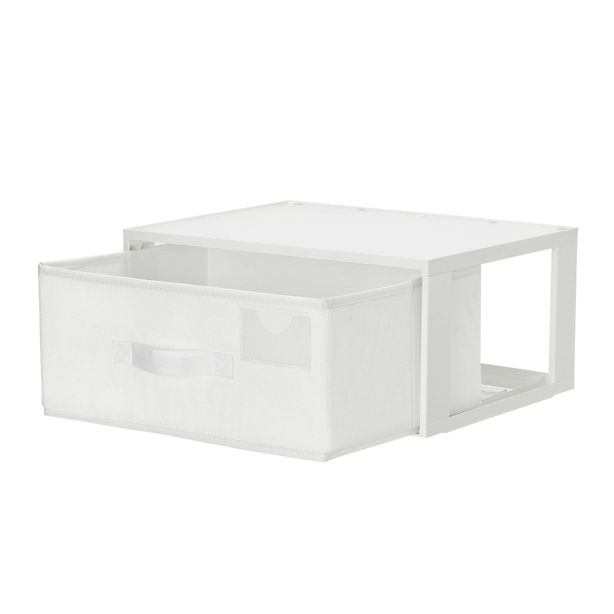 Vtopmart 2 Pack Closet Drawer Organizer, Stackable Fabric Drawers, White