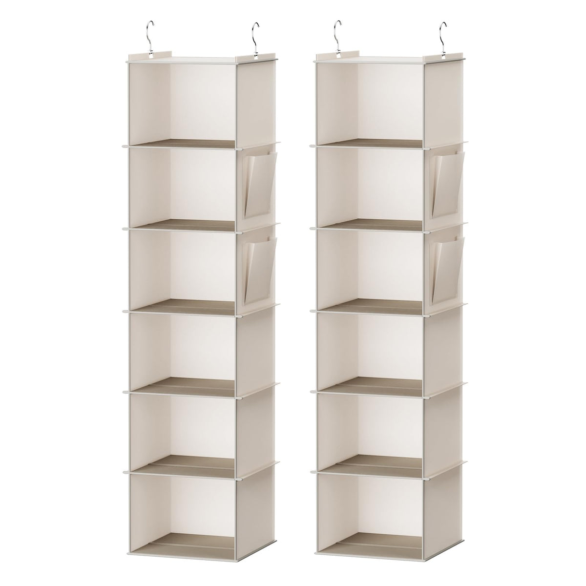 YOUDENOVA Hanging Closet Organizer and Storage, 6-Shelf, 2 Packs, Grey