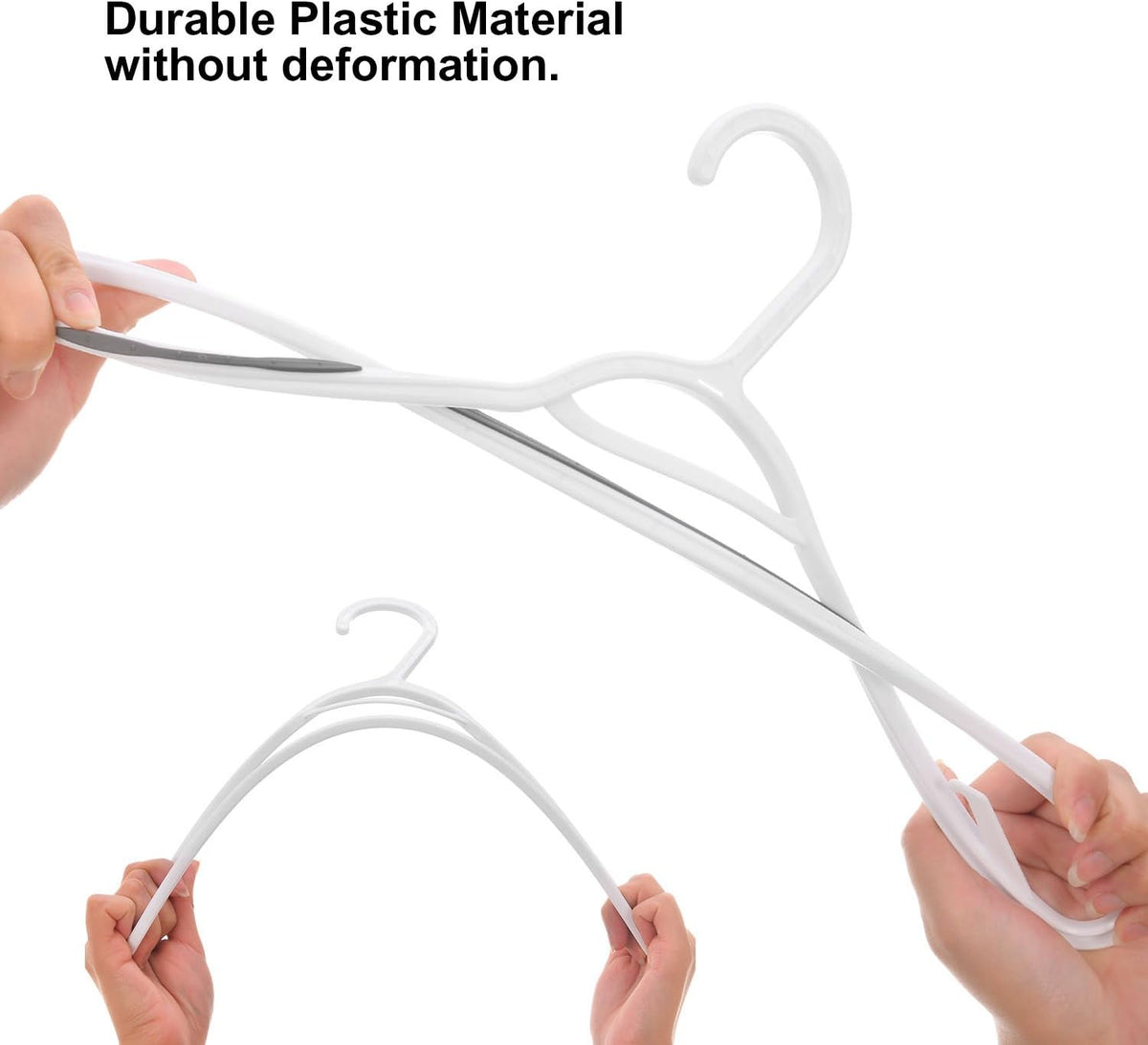 Plastic Clothes Hangers 30 Pack, Non Slip Coat Hanger Grey