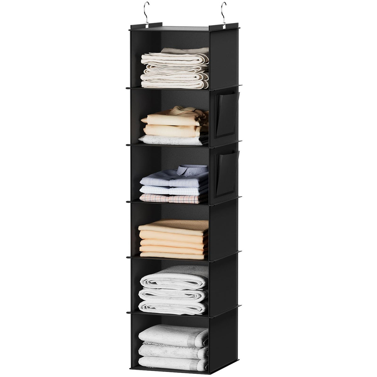 YOUDENOVA Hanging Closet Organizer and Storage, 6-Shelf, 2 Packs, Grey