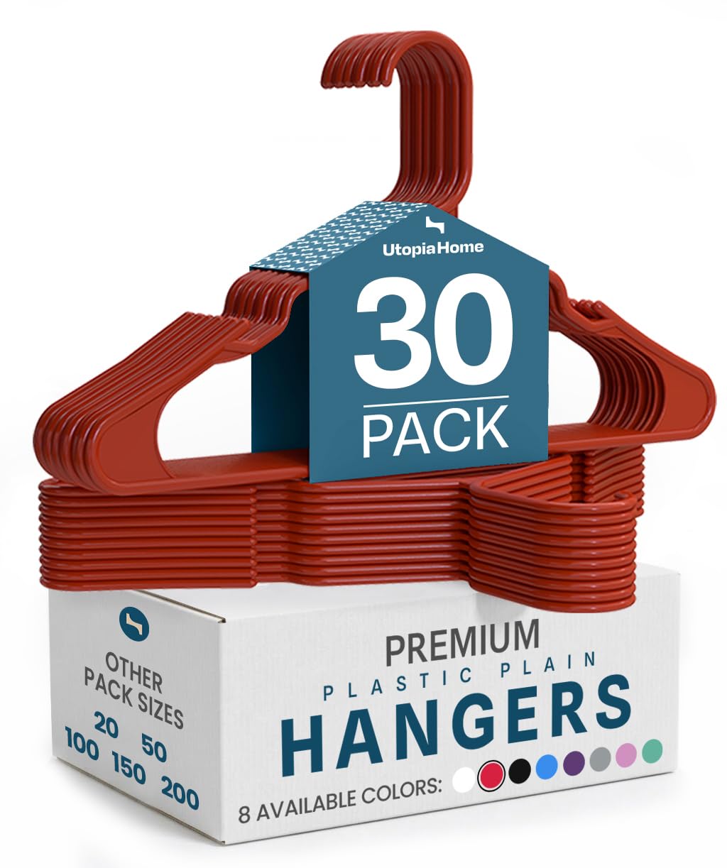 Utopia Home Plastic Hangers 50 Pack – Space Saving Clothes Hanger Black