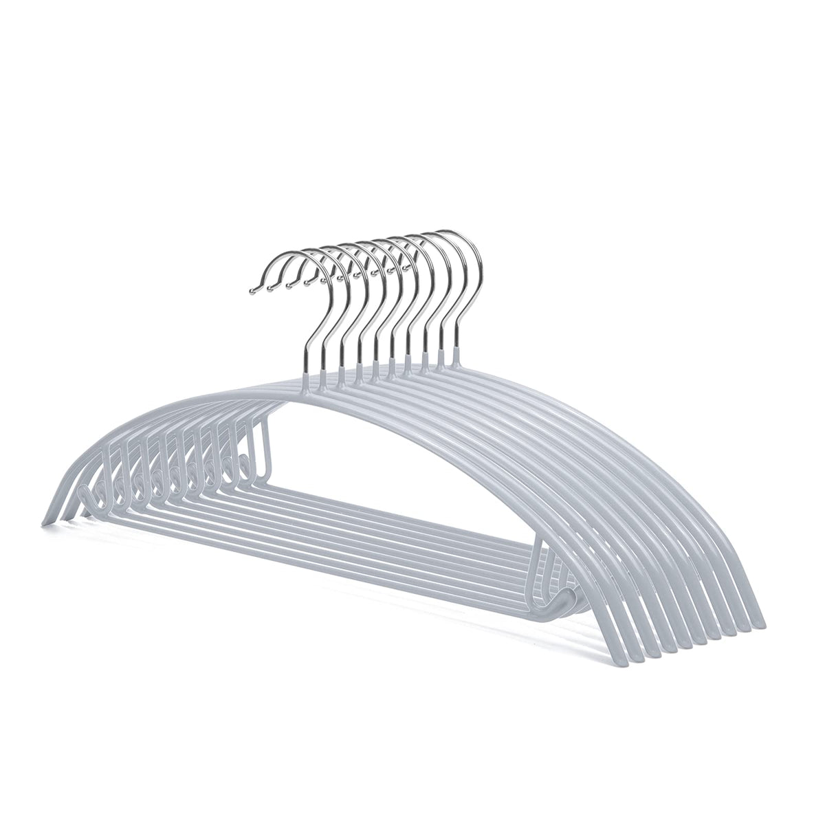 Nature Smile Non Slip PVC Coating Sweater Hangers,Dress Suit Coat Hangers,Shoulder Bump Free Golf T Shirts Clothes Hangers (White Color 20 Pack)