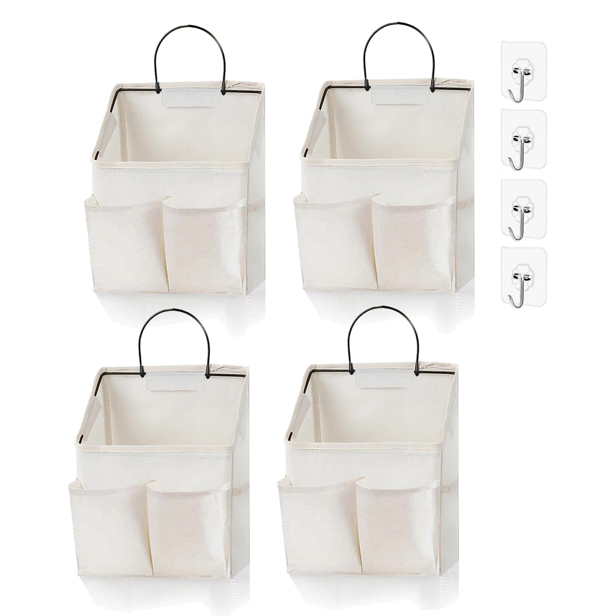 2 Pack Wall Hanging Storage Bag,Wall Hanging Organizer with Pockets, Hanging storage basket for Dormitory Bathroom Bedroom (Grey-upgraded)
