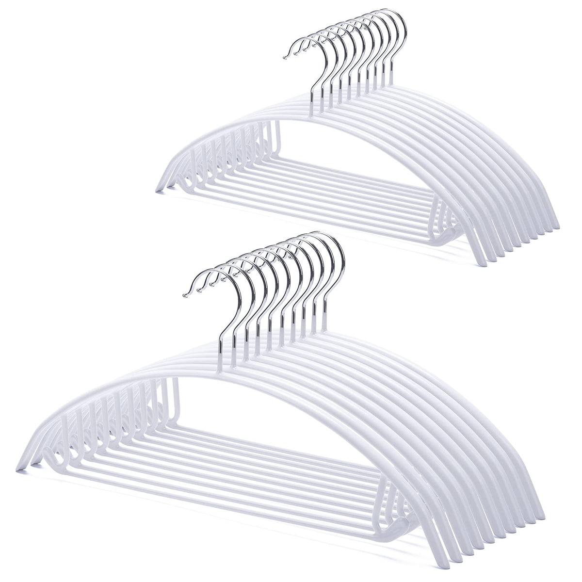 Nature Smile Non Slip PVC Coating Sweater Hangers,Dress Suit Coat Hangers,Shoulder Bump Free Golf T Shirts Clothes Hangers (White Color 20 Pack)