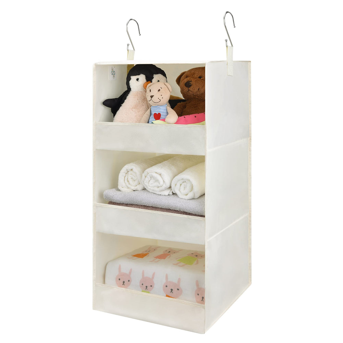 GRANNY SAYS 3-Shelf Hanging Closet Organizer, Foldable Storage, Gray