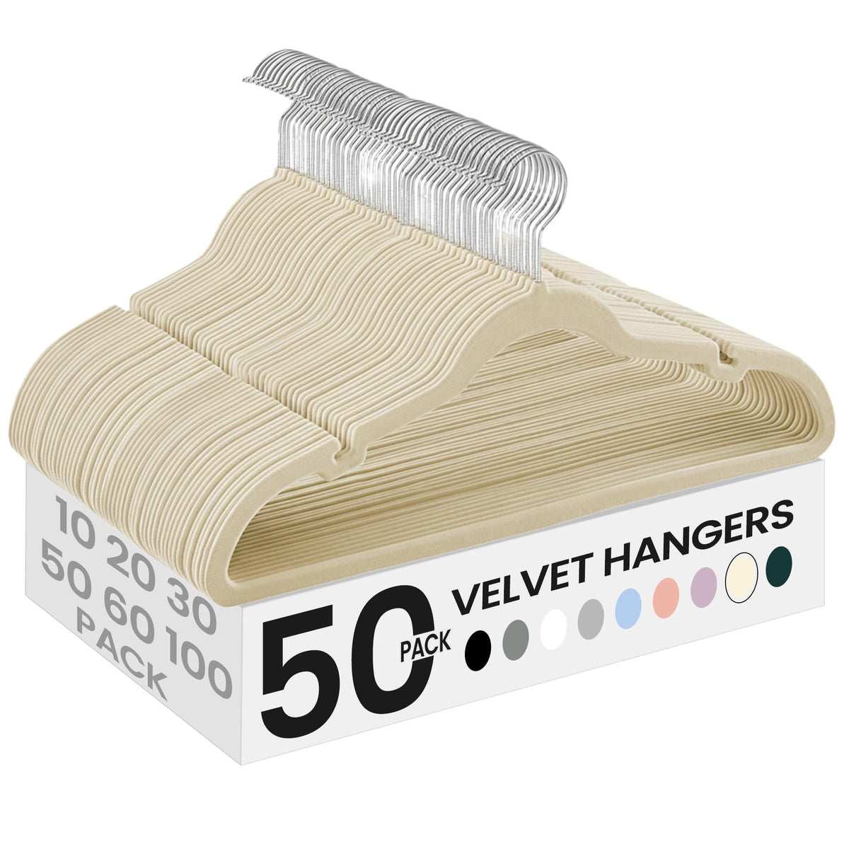 SONGMICS Velvet Hangers 50 Pack, Non-Slip Clothes Hangers, Space-Saving