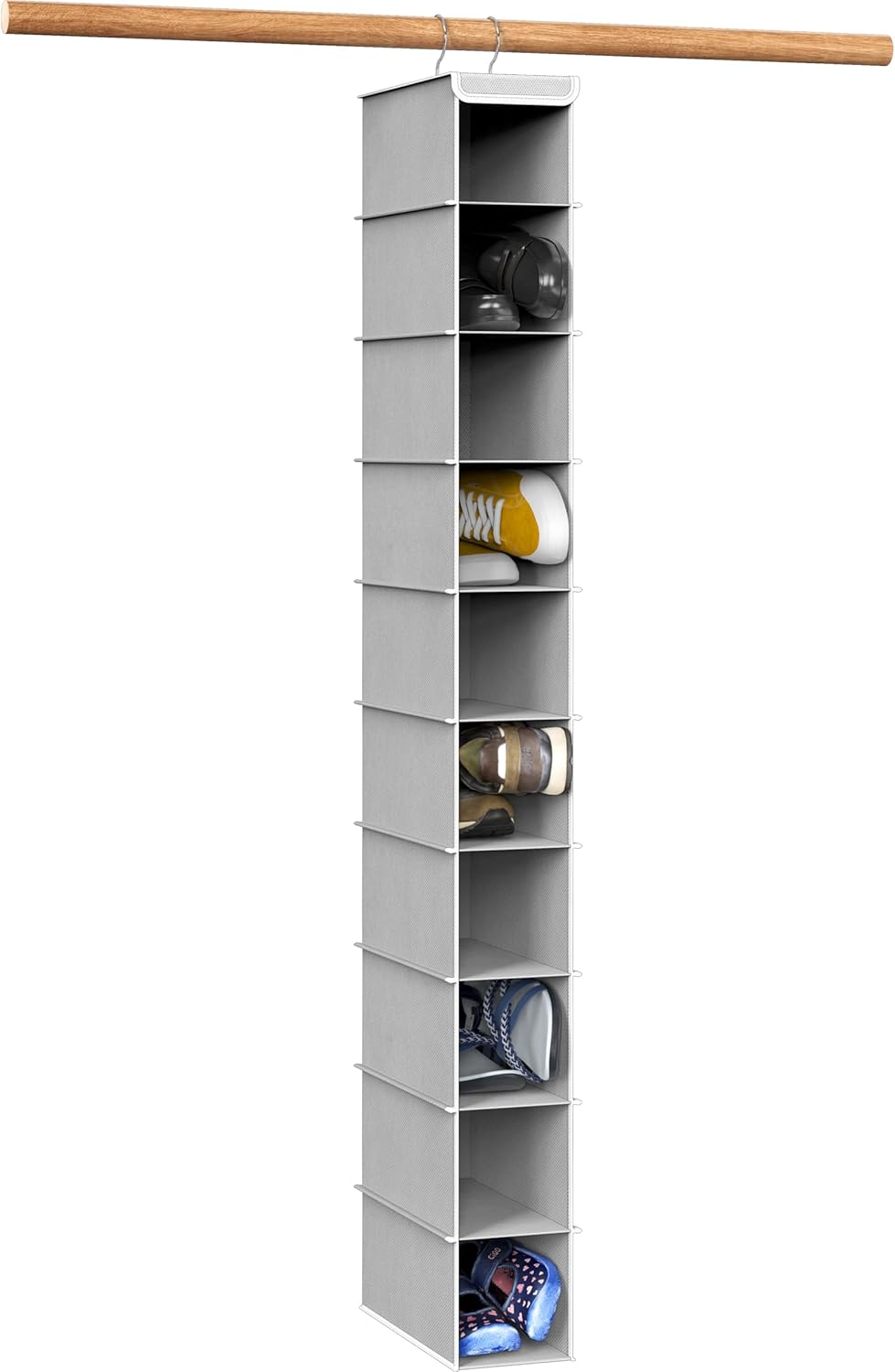 Simple Houseware 10 Shelves Closet Hanging Shoe Organizer, Gray