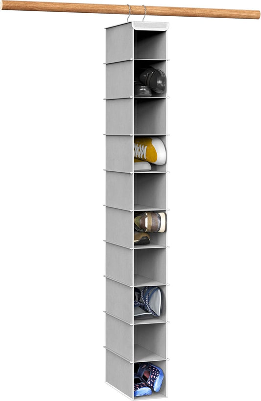 Simple Houseware 10 Shelves Closet Hanging Shoe Organizer, Gray