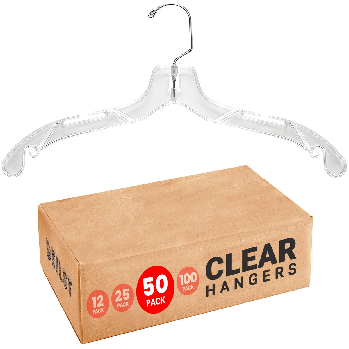 DEILSY™ Clear Plastic Hangers 12 Pack Durable Plastic Shirt Hangers