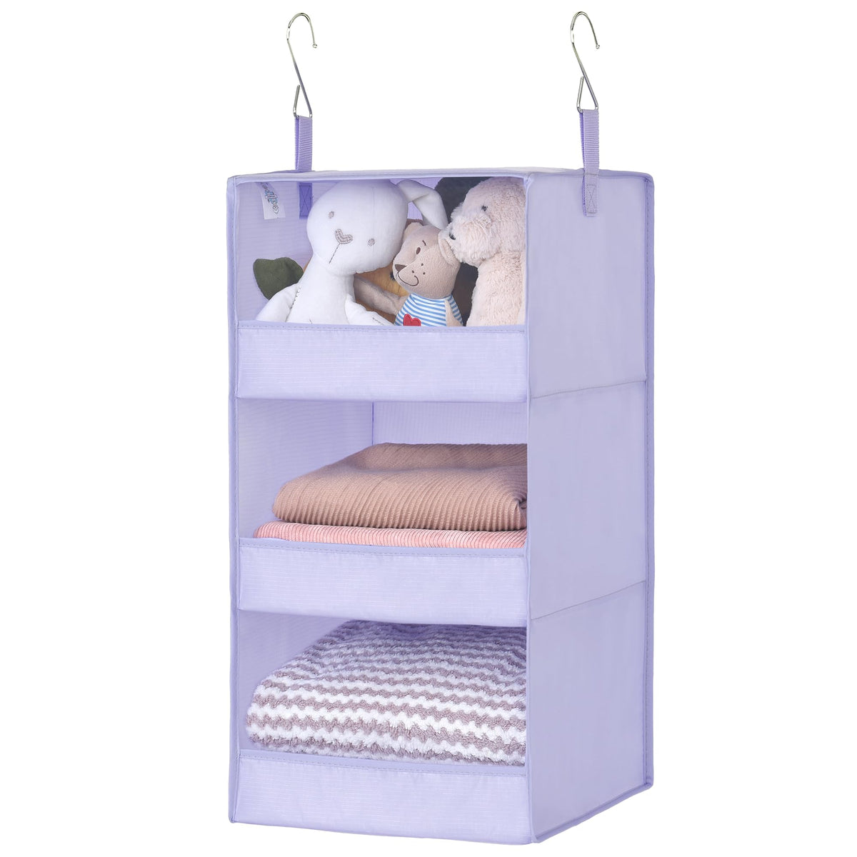 GRANNY SAYS 3-Shelf Hanging Closet Organizer, Foldable Storage, Gray