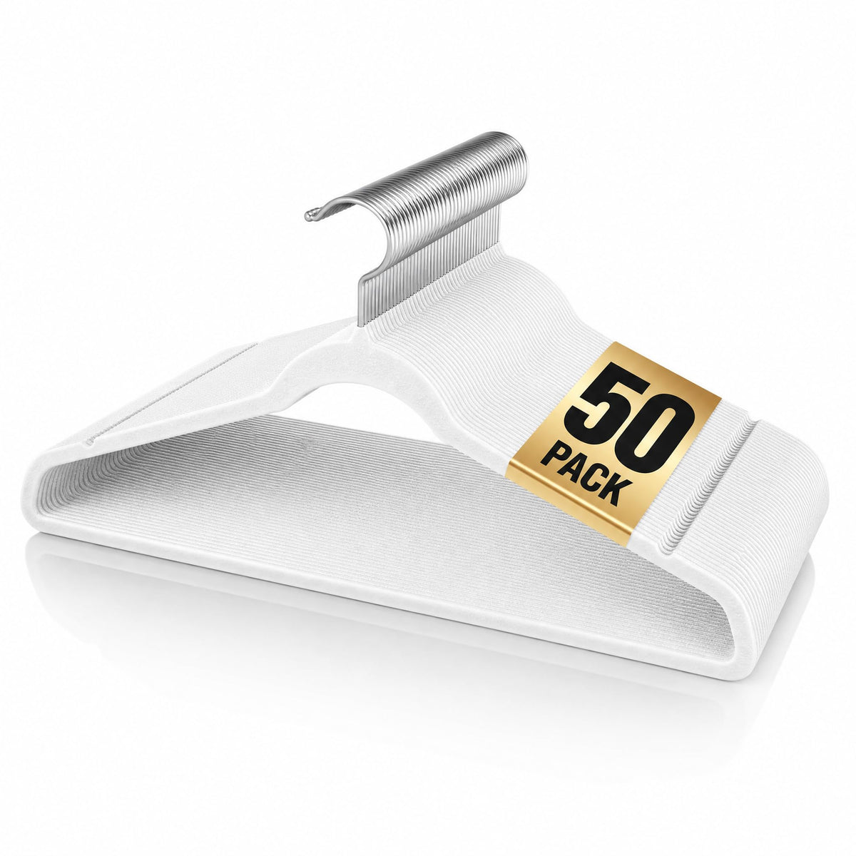 Velvet Hangers 50 Pack, 17.5" Non-Slip Clothes Hangers, Black