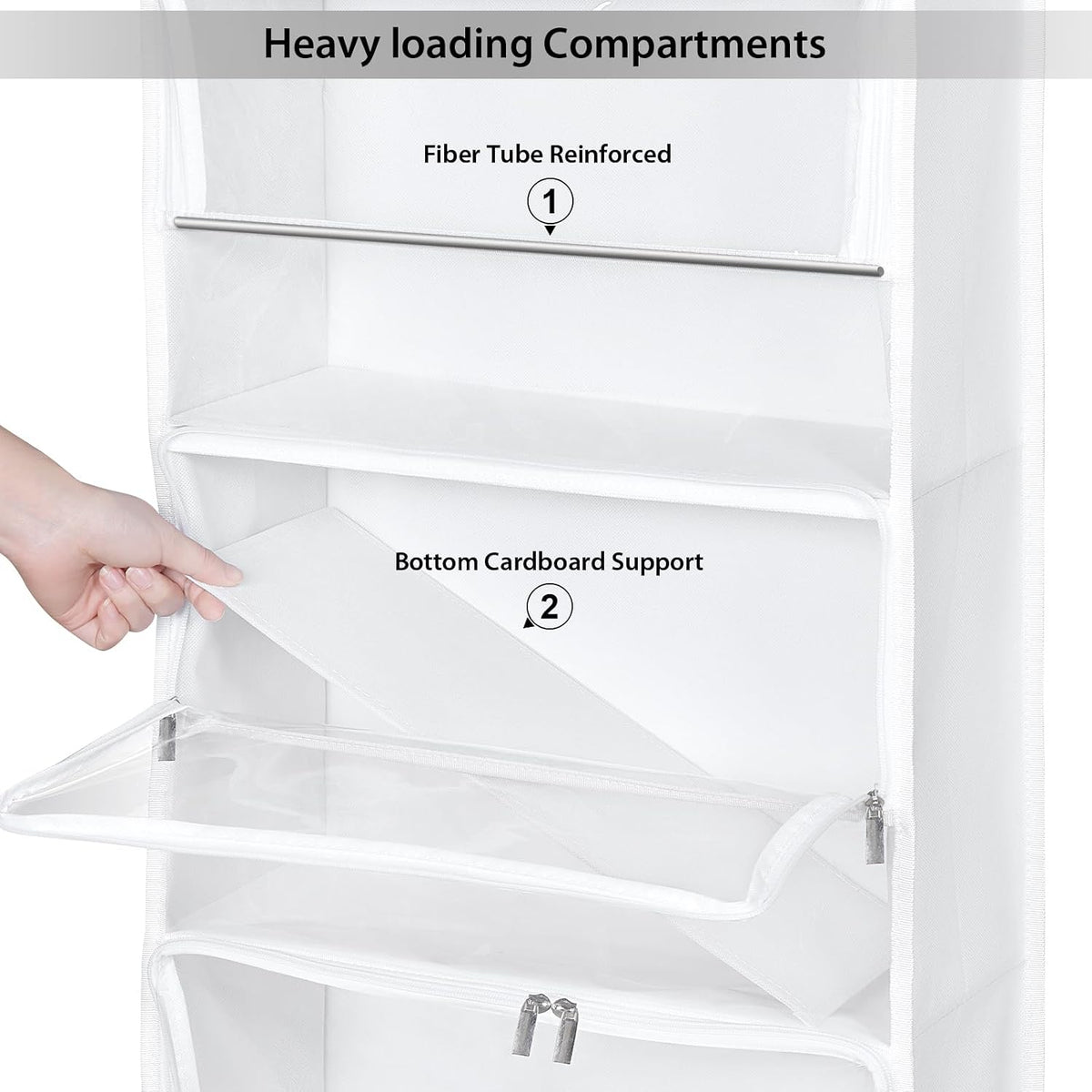 Univivi Hanging Yarn Storage Organizer, 6 Tiers Yarn Storage, Clear White