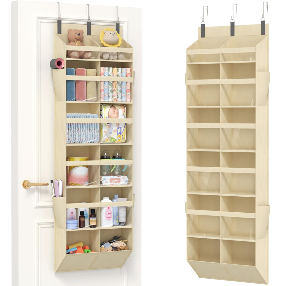 Lifewit 1 Pack Over the Door Organizer 5 Section Hanging Storage, Dark Gray
