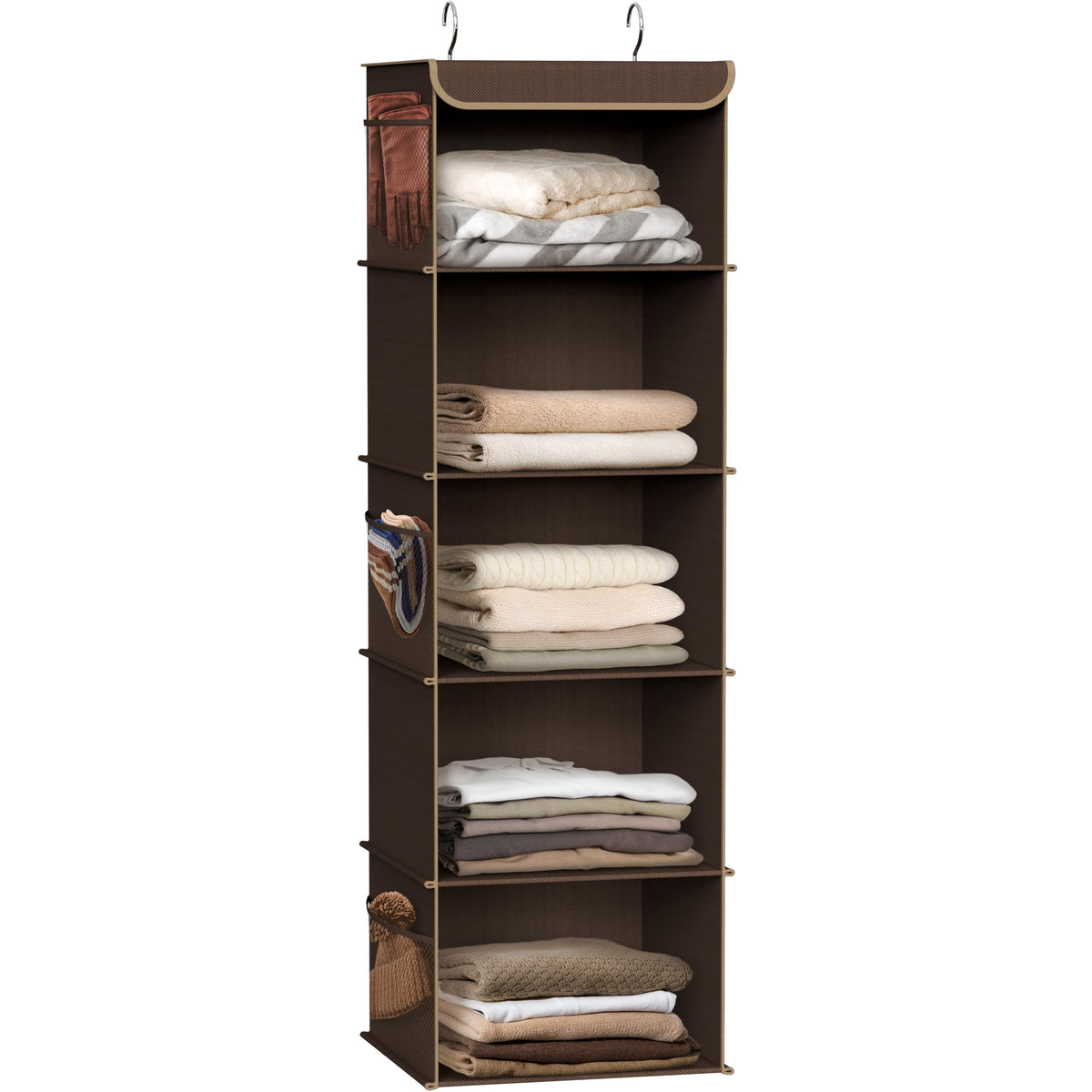 Simple Houseware 5 Shelf Hanging Closet Organizer, Gray