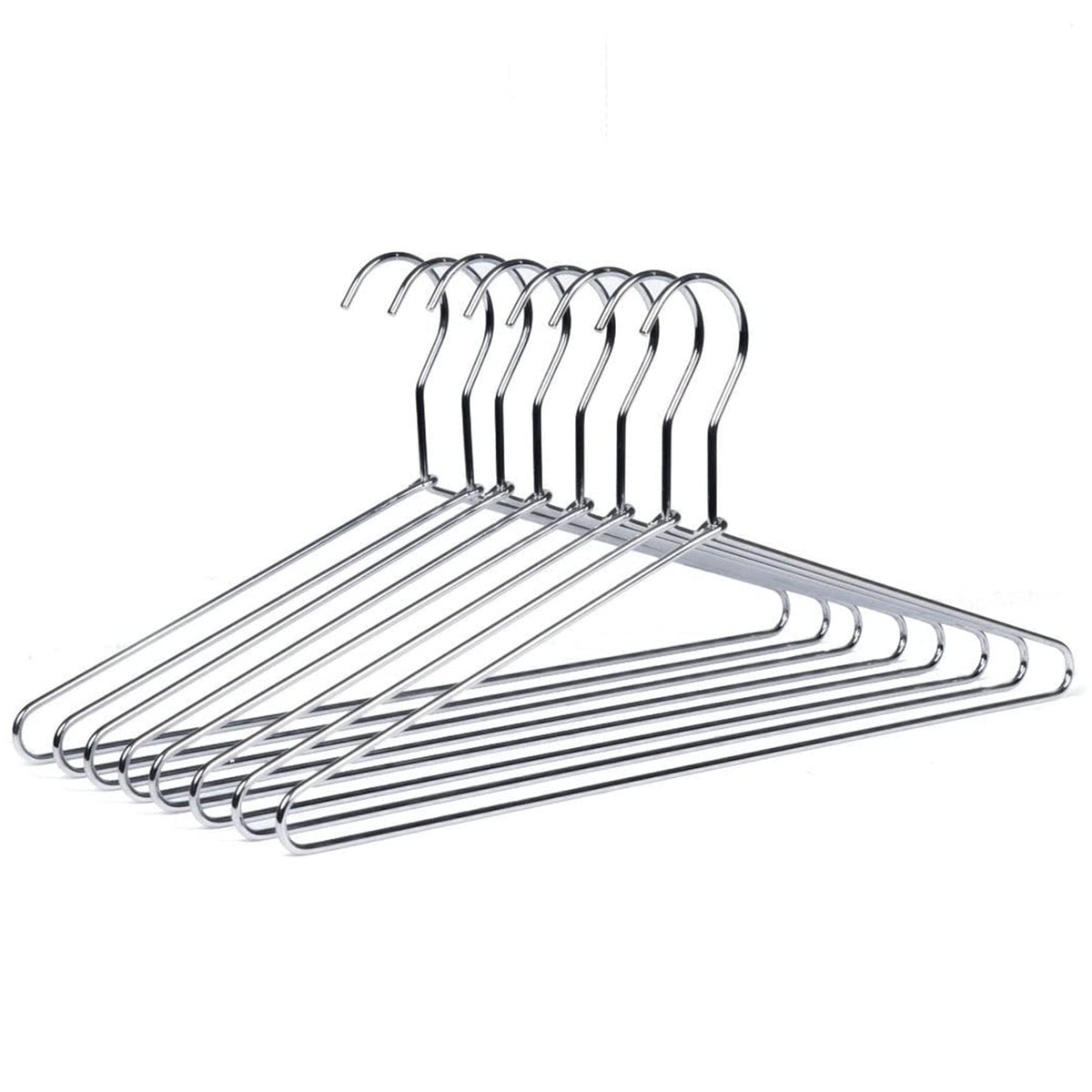 Amber Home 30 Pack Heavy Duty Metal Coat Hangers, Smooth Chrome Hangers
