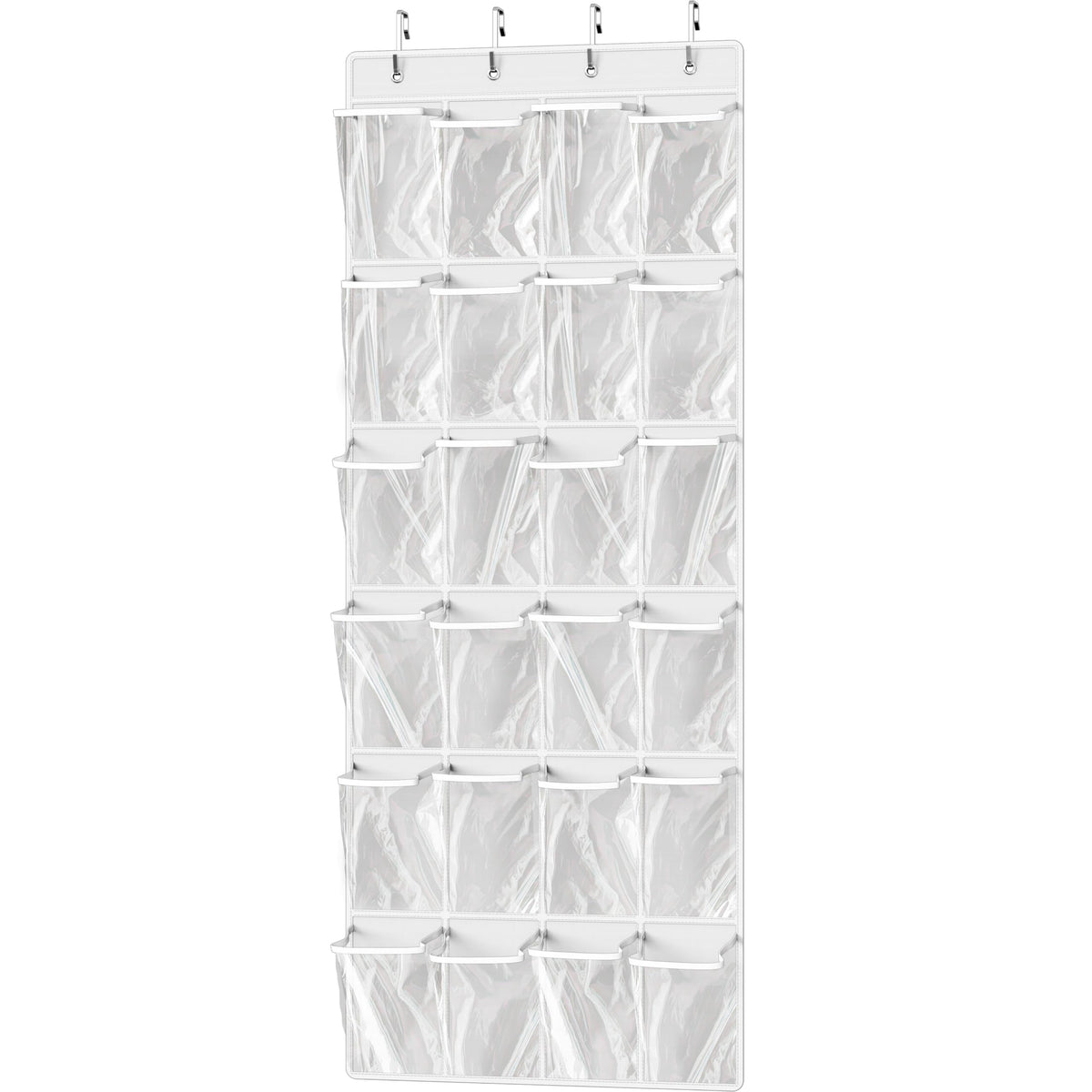 Simple Houseware 24 Pockets Clear Over the Door Shoe Organizer, Gray