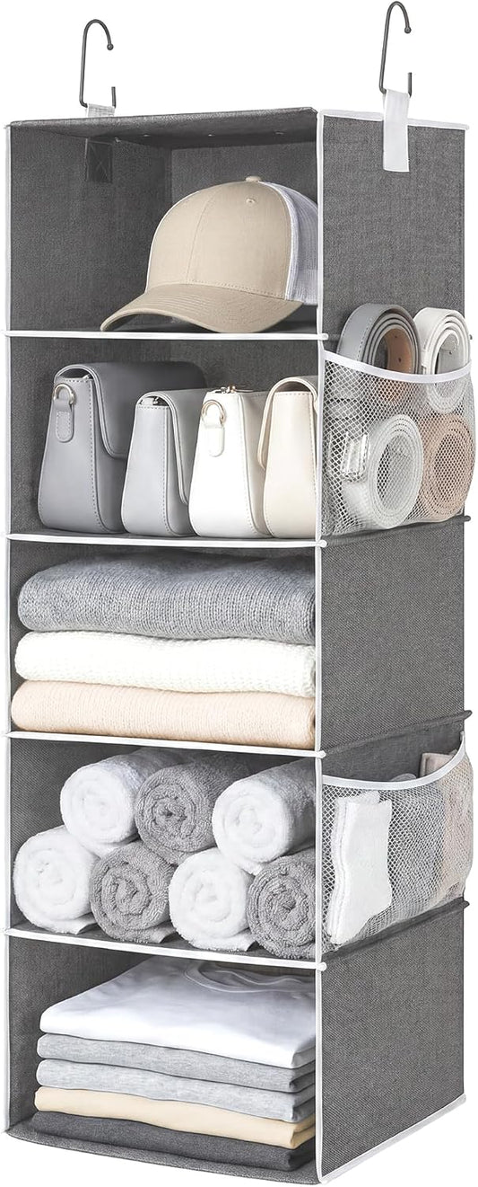 StorageWorks Hanging Closet Organizer for Small Closets, 5 Shelf