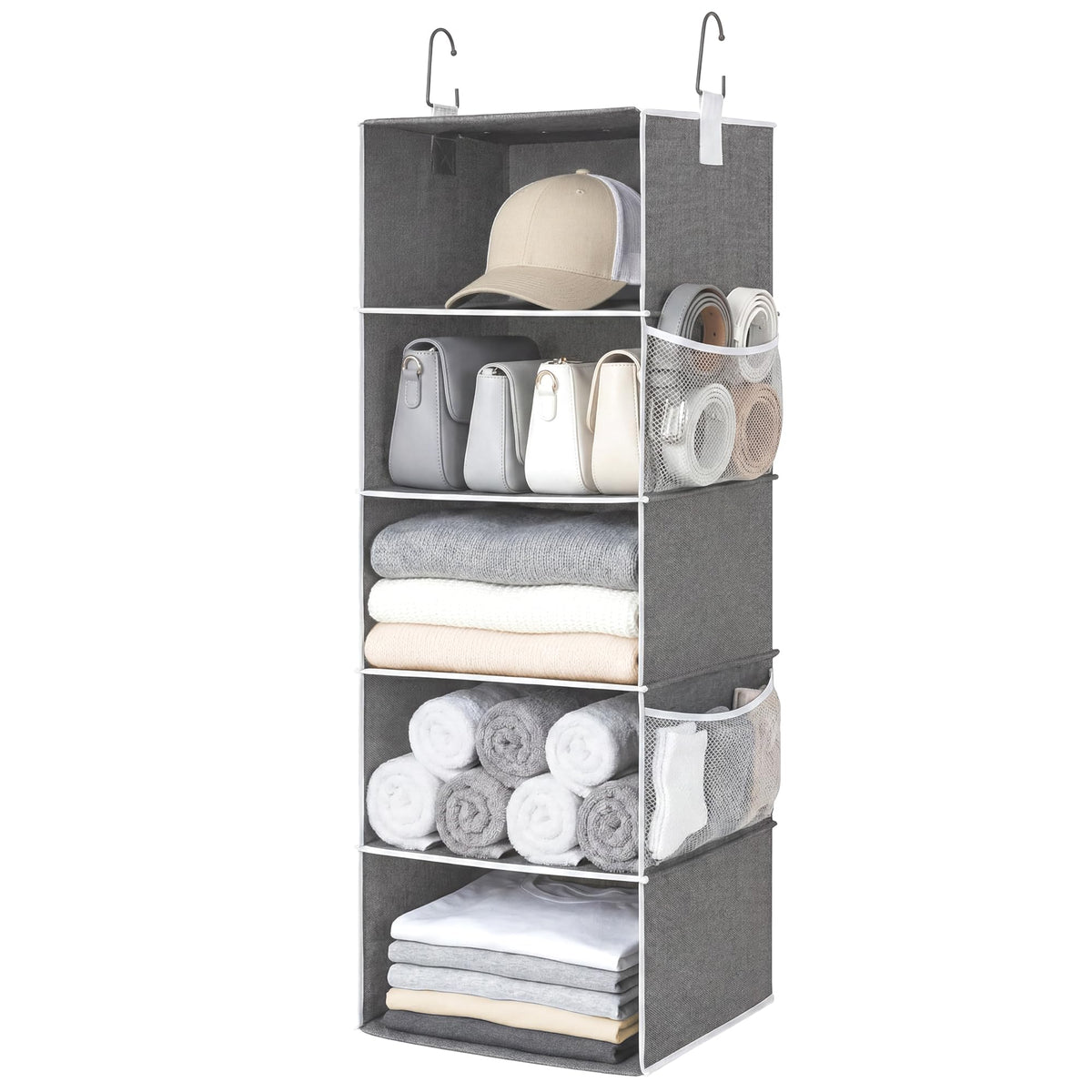 StorageWorks Hanging Closet Organizer for Small Closets, 5 Shelf