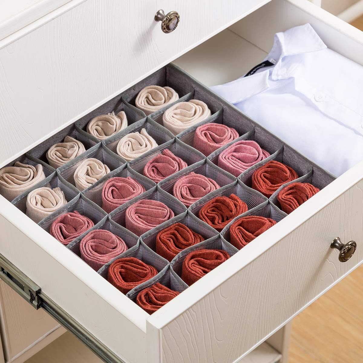 Qozary 2 Pack Socks Underwear Drawer Organizer Divider