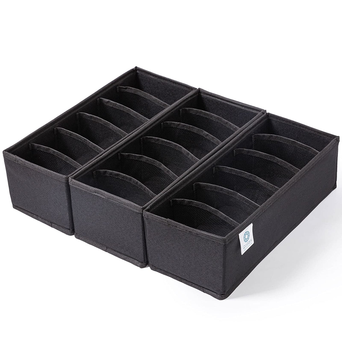 Qozary 3 Pack Sock Underwear Drawer Organizer Dividers, Collapsible Cabinet Closet Storage Boxes for Clothes, Socks, Lingerie, Underwear, Tie, Belt, Baby, Bedroom