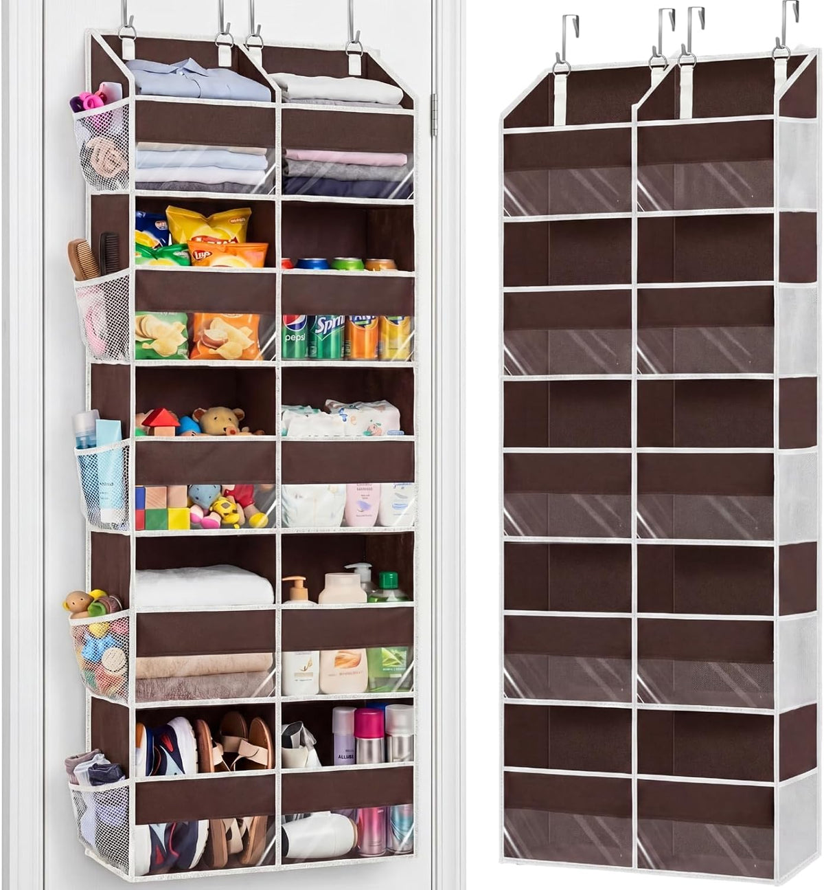 Ofiray-home 5-Tier Over Door Organizer, 10-Compartment Wide Storage Rack